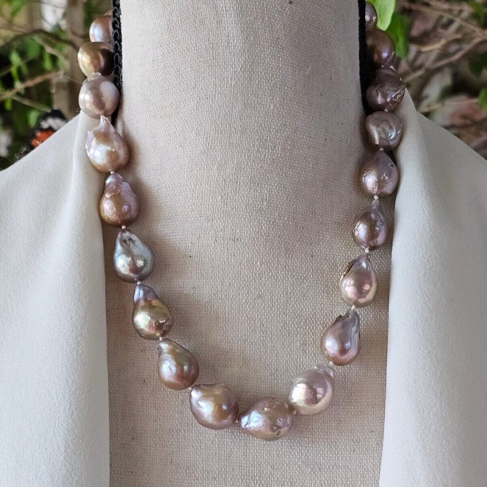 Genusis™ Multi-Color Cultured Freshwater Pearl Rhodium Over Silver Necklace,18"
